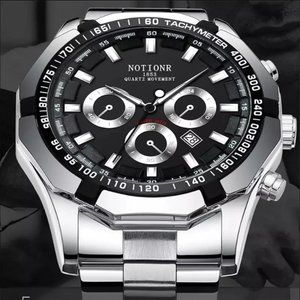 Mens Silver Stainless Steel Luxury Minimalist Quartz Wrist Watch